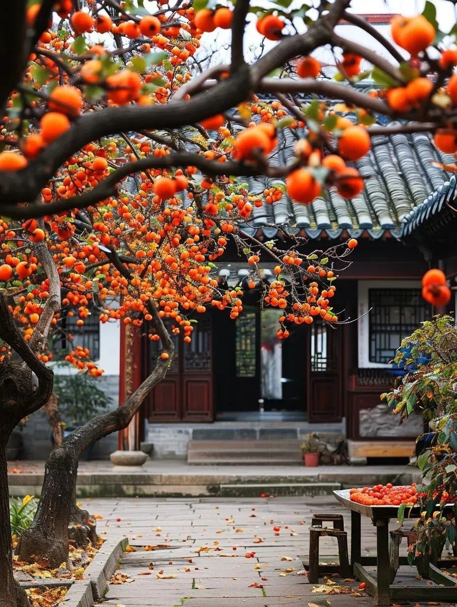 Người xưa thường chú trọng trồng những cây có giá trị sử dụng cao như cây hồng ăn quả này. Ảnh minh họa Toutiao
