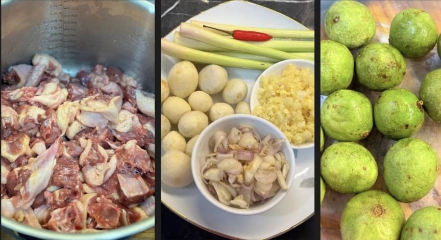 Nguyên liệu làm món vịt om sấu