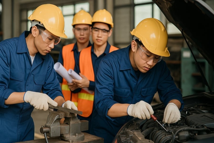  Kỹ thuật – Xây dựng – Ô tô là nhóm ngành cần lao động có tay nghề và sẵn sàng làm việc thực tế.