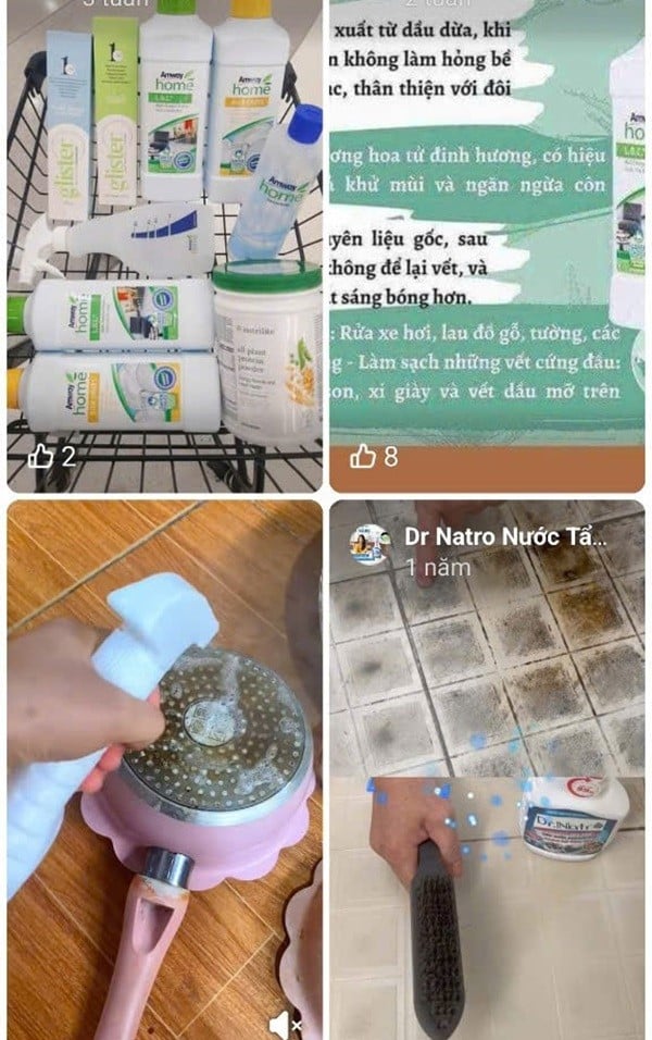 Nước tẩy rửa rao bán trên chợ mạng. Ảnh chụp màn hình