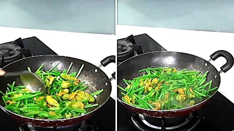  Món bông bí xào tỏi đã hoàn thành