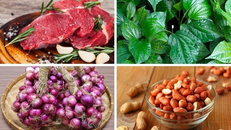  Nguyên liệu làm bò nướng lá lốt