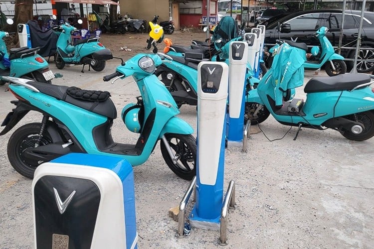  Mô hình trạm sạc dành riêng cho xe máy điện của thương hiệu Vinfast.