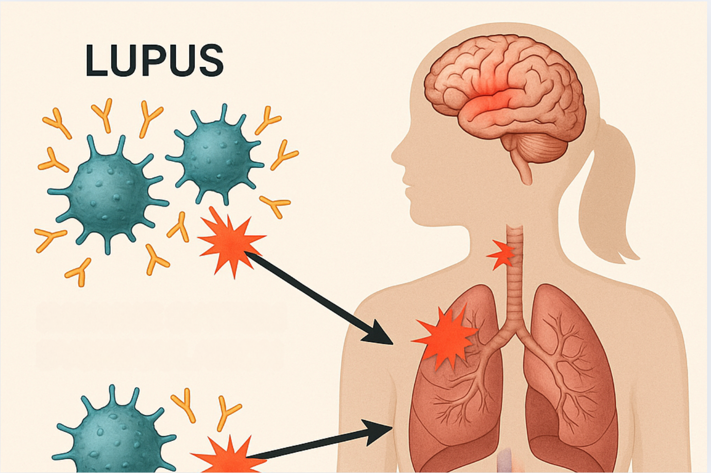 Rối loạn miễn dịch kéo dài khiến lupus ban đỏ dễ gây viêm âm ỉ và tổn thương nhiều cơ quan nếu không kiểm soát kịp thời