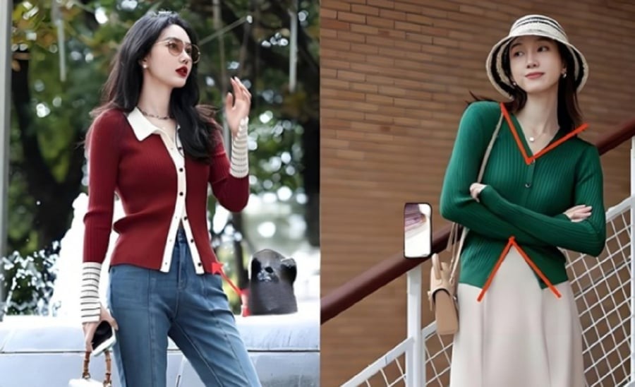 Một chiếc cardigan dáng ngắn, có cổ chữ V hoặc polo chính là “trợ thủ” tuyệt vời để tạo nên vẻ ngoài gọn gàng, sáng sủa.
