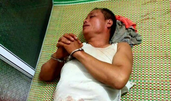 Nguyễn Văn Tiến bị bắt giữ. Ảnh: Công An Nhân Dân.