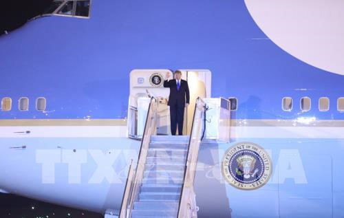 Cà vạt là một điểm nhấn thú vị trong bộ trang phục của Tổng thống Trump mỗi khi xuất hiện trước công chúng. Ảnh: TTXVN.