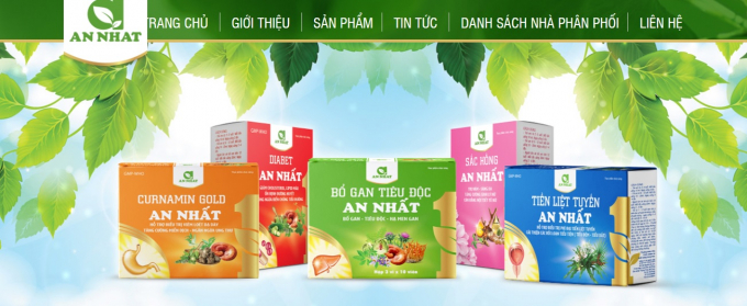 rang chủ trên website cua Công ty Cổ phần thảo dược An Nhất